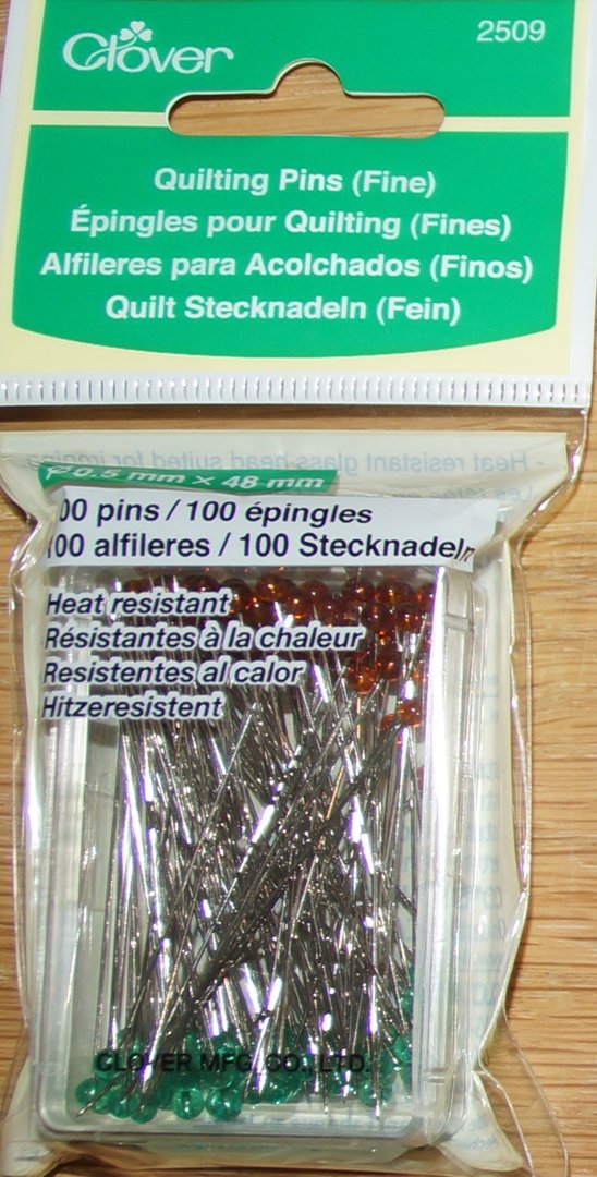 Clover No. 2509 Glaskopfnadeln - Quilting Pins