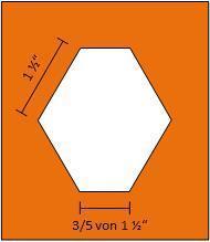 Hexagon gestaucht 1 1/2" / 0.6
