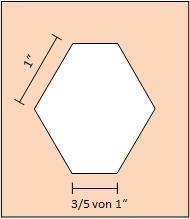 Hexagon gestaucht 1" / 0.6