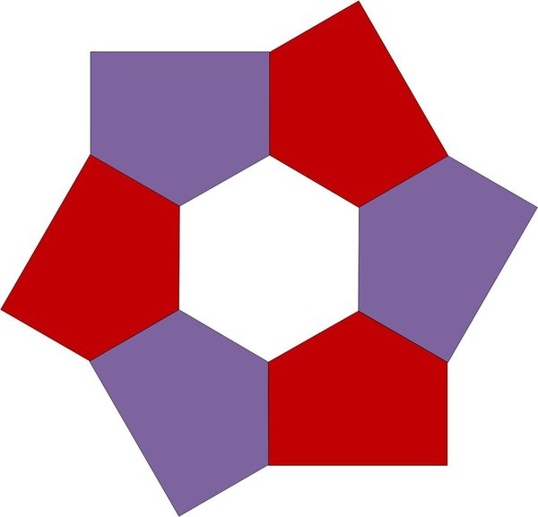 Paper Pieces  5-Eck Pentagon / abgeschnittenes Hexagon