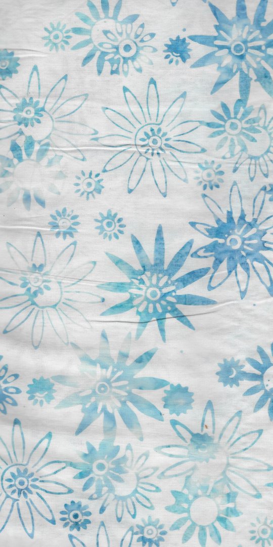 Batik Anthology 303Q-6 Aqua Blüten hellblau türkis auf weiß