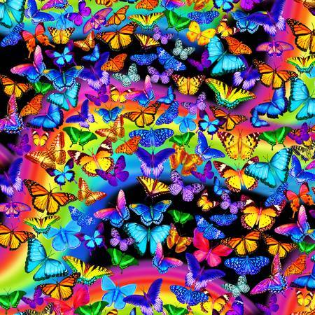 Timeless Treasures Regenbogen Schmetterlinge